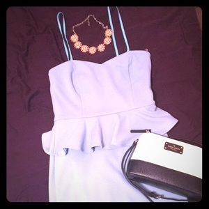 Light blue never worn peplum dress